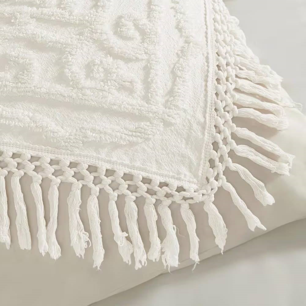 Fringe Hem Cotton Chenille Bedspread King | HomePacific
