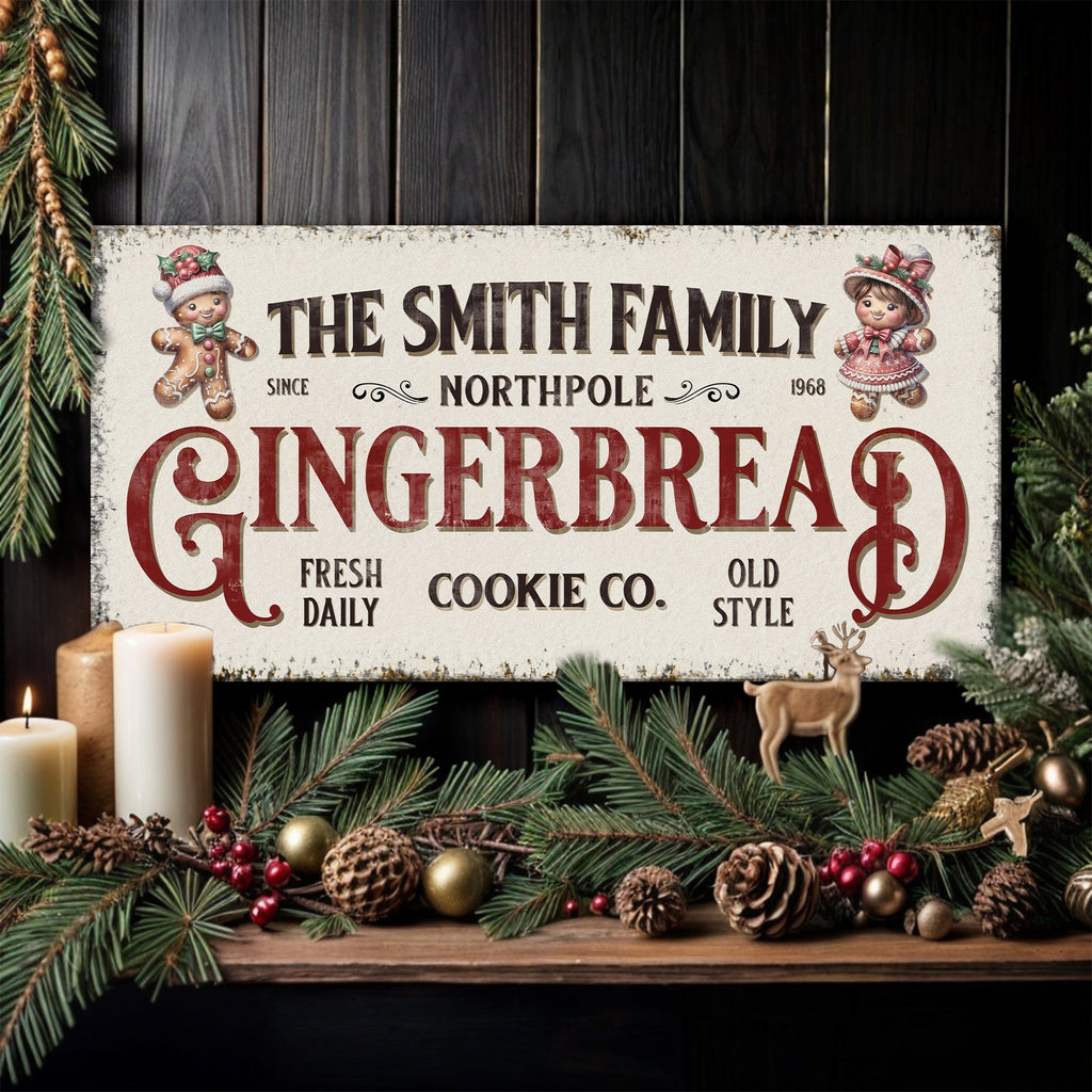 Gingerbread Holiday Canvas Sign | Tailored Canvases