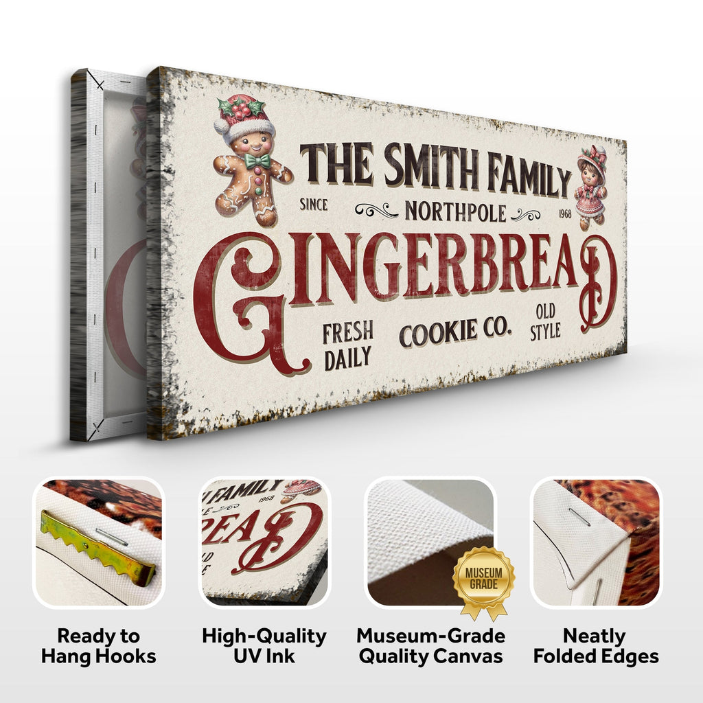 Gingerbread Holiday Canvas Sign | Tailored Canvases