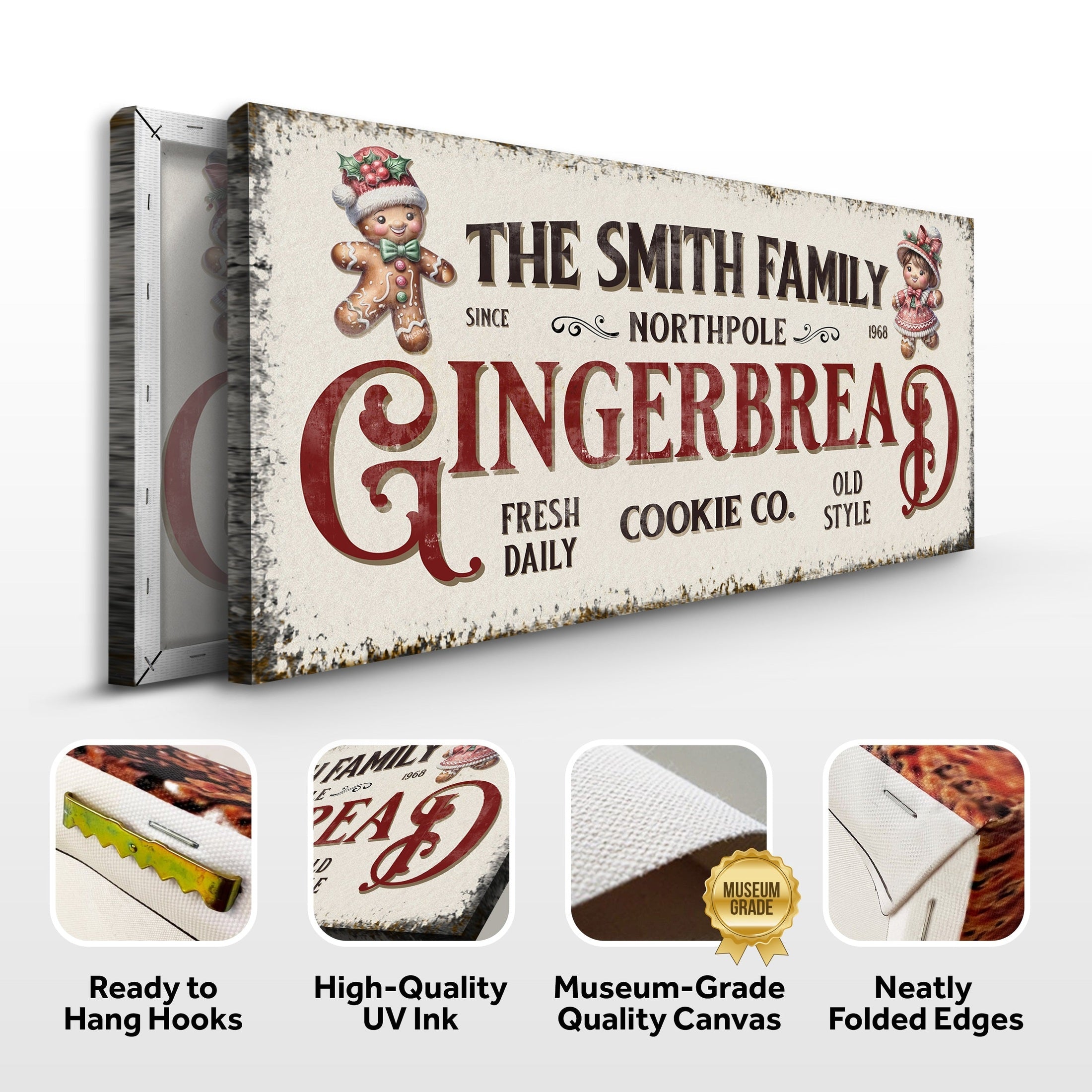 Gingerbread Holiday Canvas Sign | Tailored Canvases