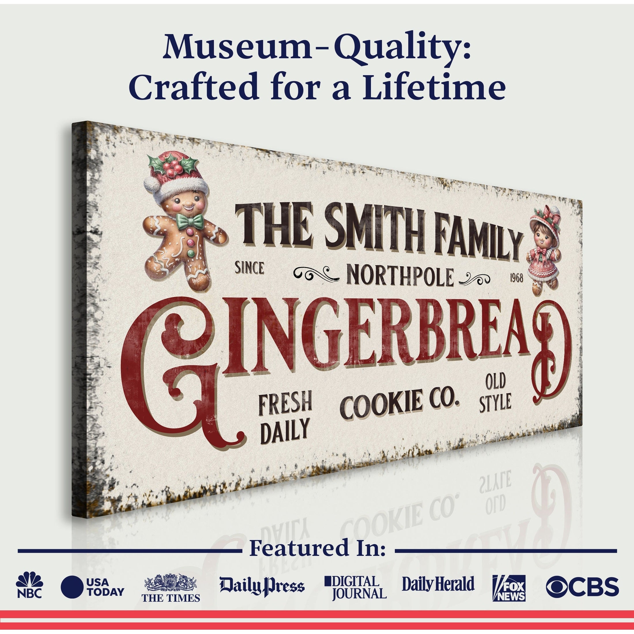 Gingerbread Holiday Canvas Sign | Tailored Canvases