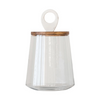 Glass Display Jar with Wood & Marble Lid
