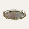 Glass Serving Tray with Dual Link Chain Design