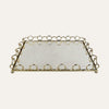 Glass Serving Tray with Ring Accents Design