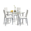 Glass Top Dining Set 5-Piece | Rust Resistant Steel Frame by HomePacific