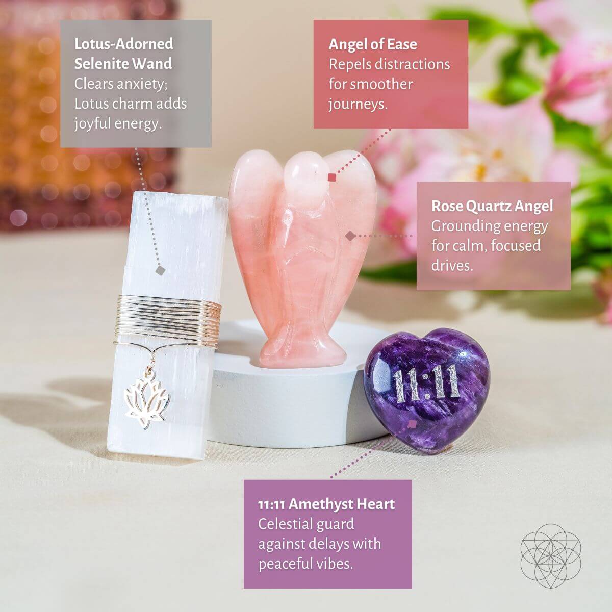 Gleaming Crystal Car Charm Trio Luck | Conscious Items