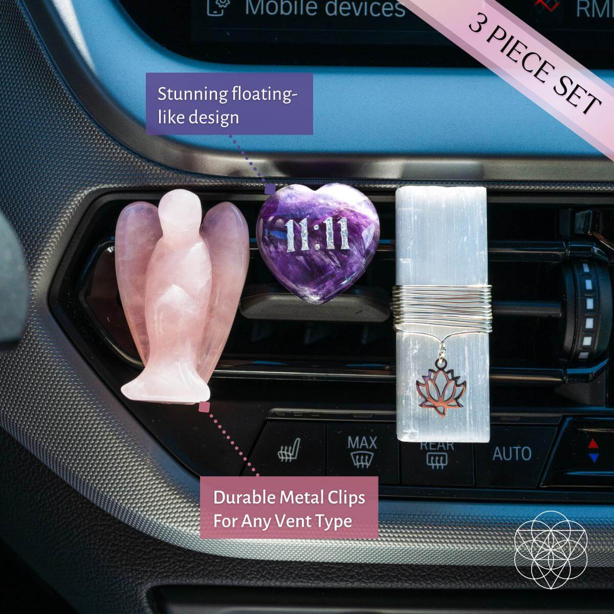 Gleaming Crystal Car Charm Trio Luck | Conscious Items
