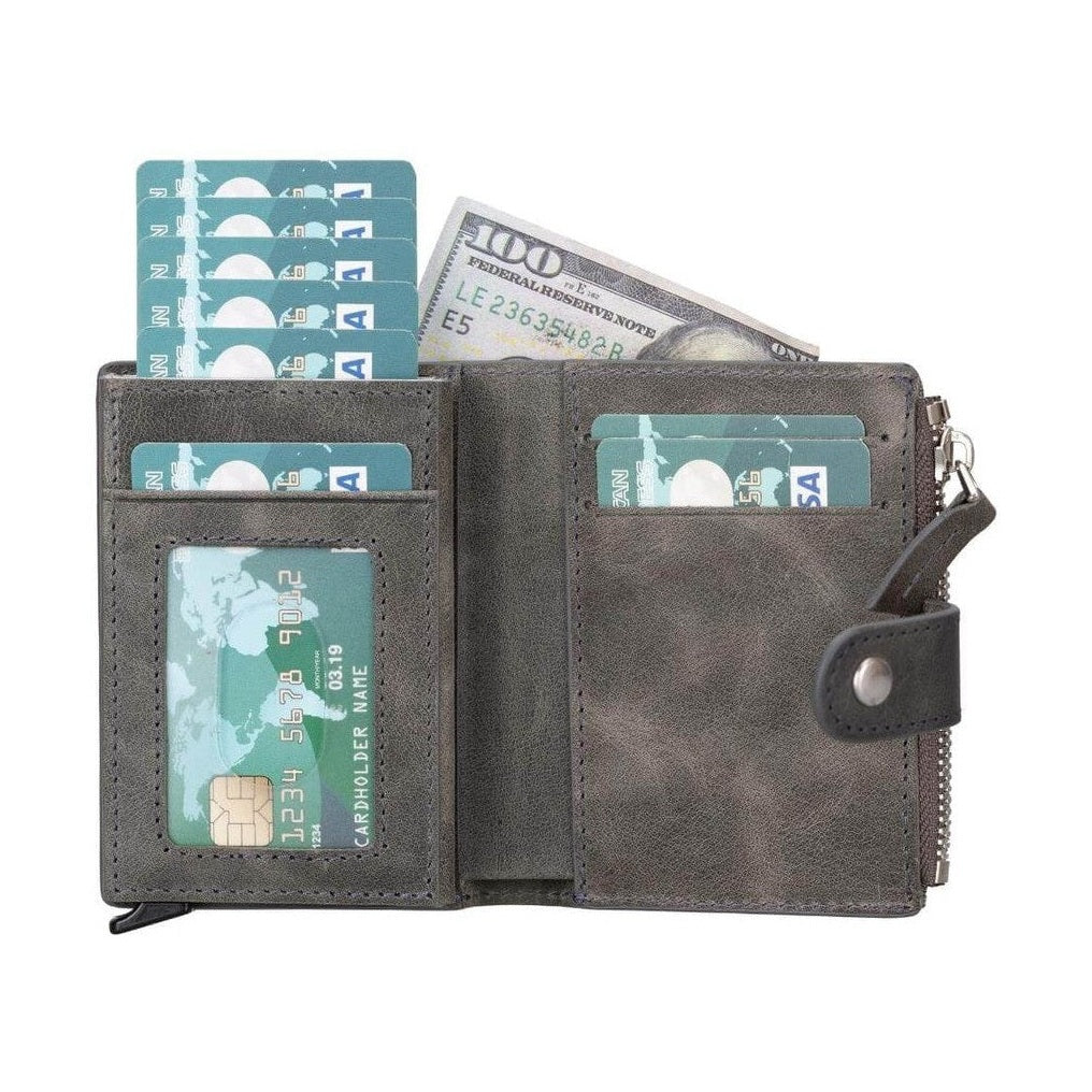 Glenrock Genuine Cowhide Leather Pop Up Card Holder Wallet