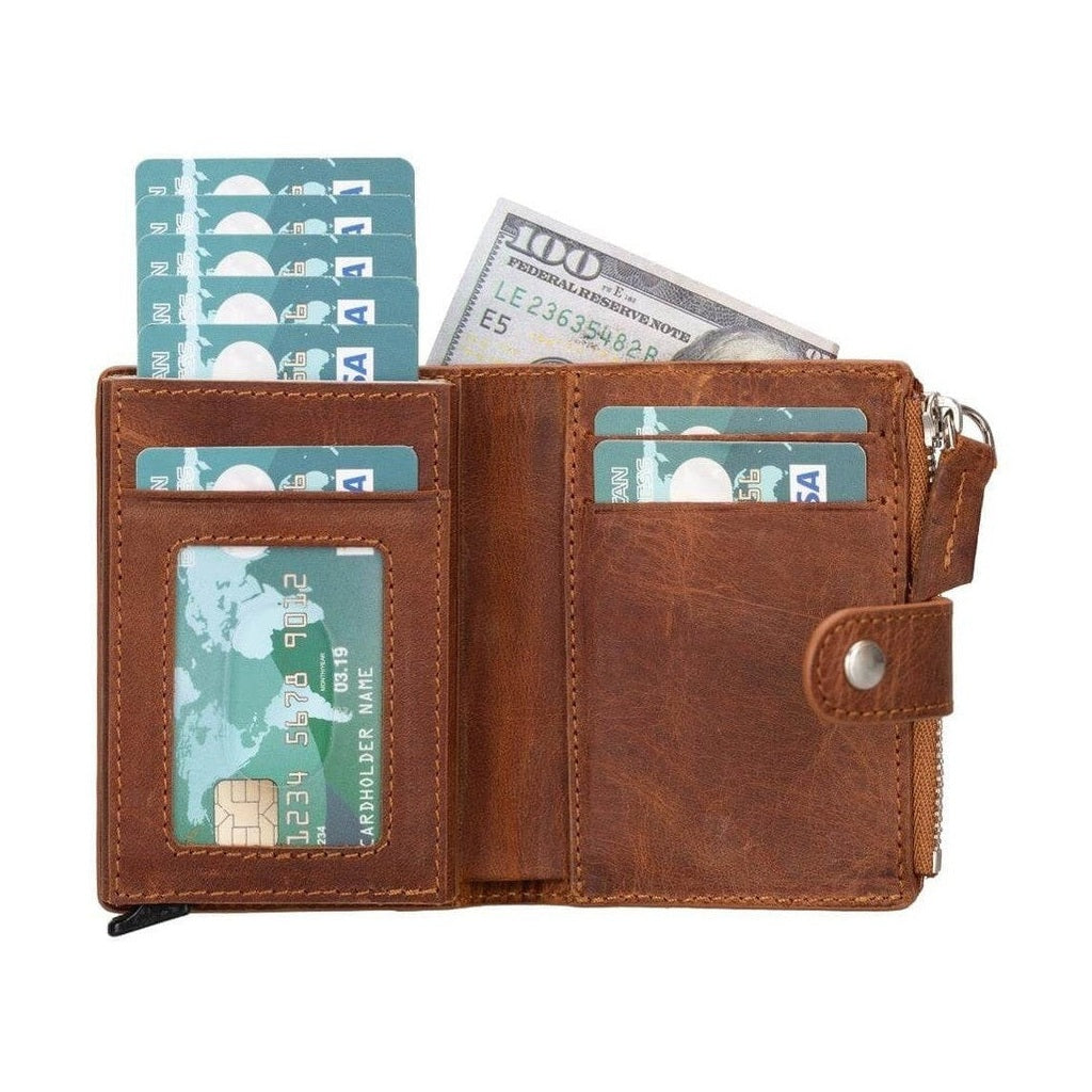 Glenrock Genuine Cowhide Leather Pop Up Card Holder Wallet