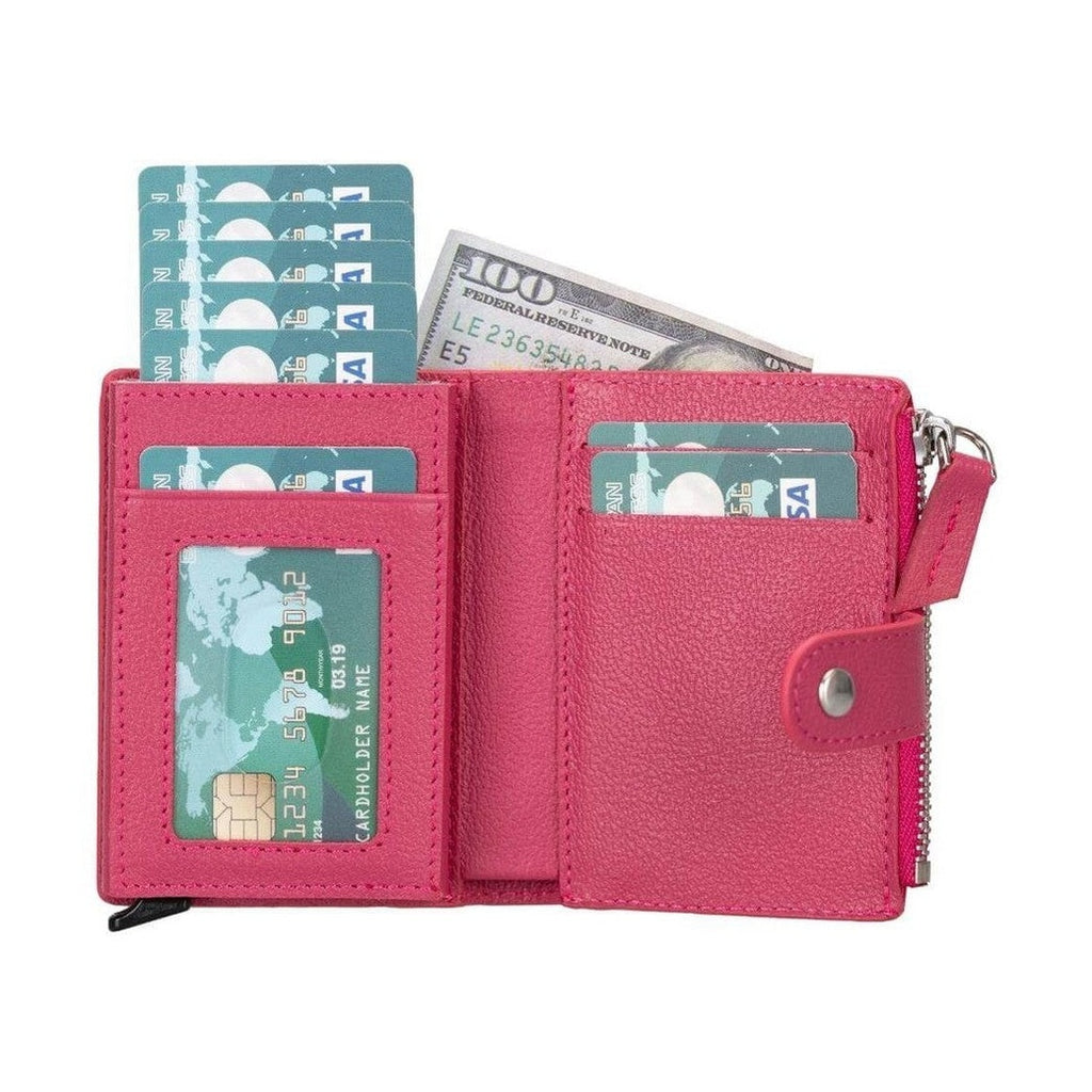 Glenrock Genuine Cowhide Leather Pop Up Card Holder Wallet