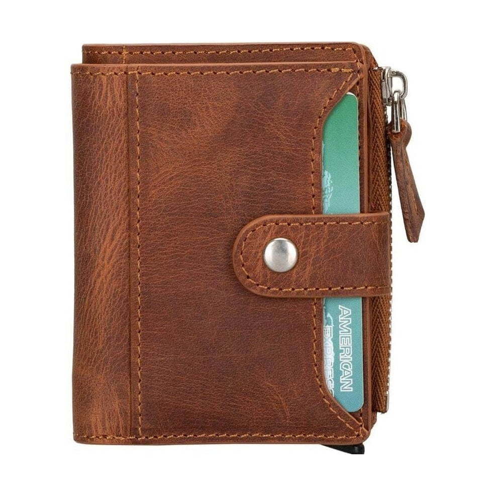 Glenrock Genuine Cowhide Leather Pop Up Card Holder Wallet
