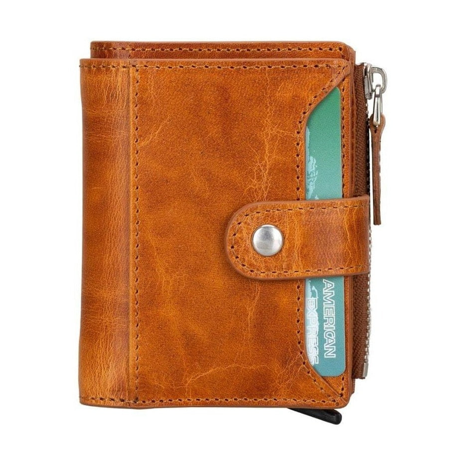 Glenrock Genuine Cowhide Leather Pop Up Card Holder Wallet