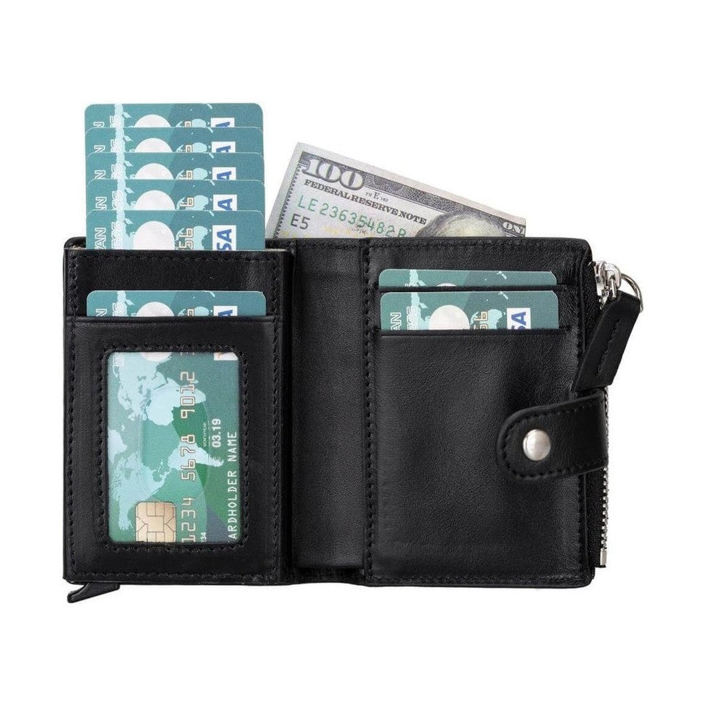 Glenrock Genuine Cowhide Leather Pop Up Card Holder Wallet