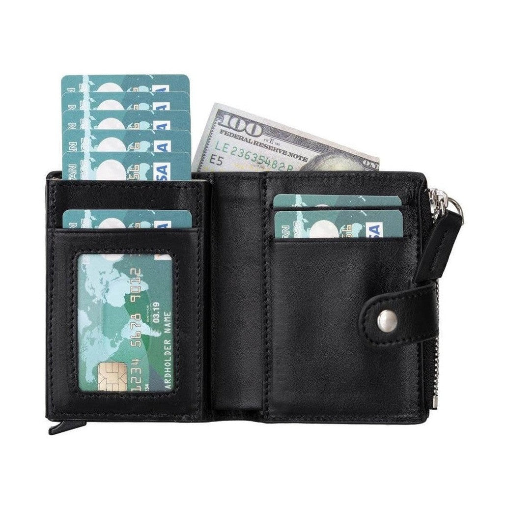 Glenrock Genuine Cowhide Leather Pop Up Card Holder Wallet