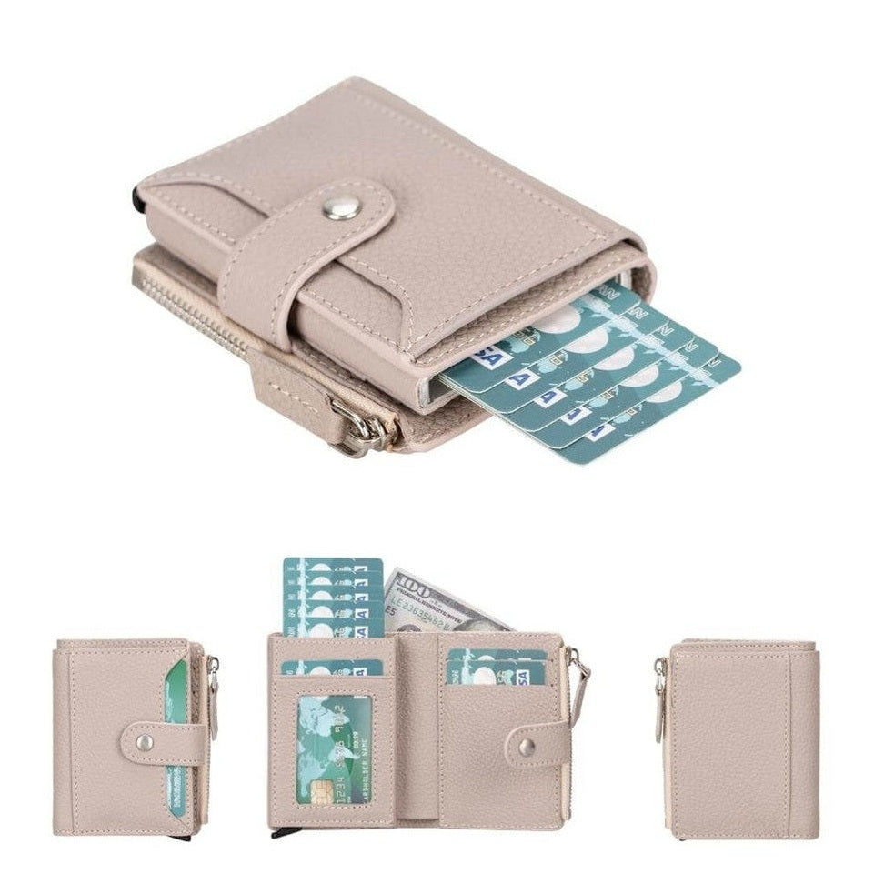 Glenrock Genuine Cowhide Leather Pop Up Card Holder Wallet