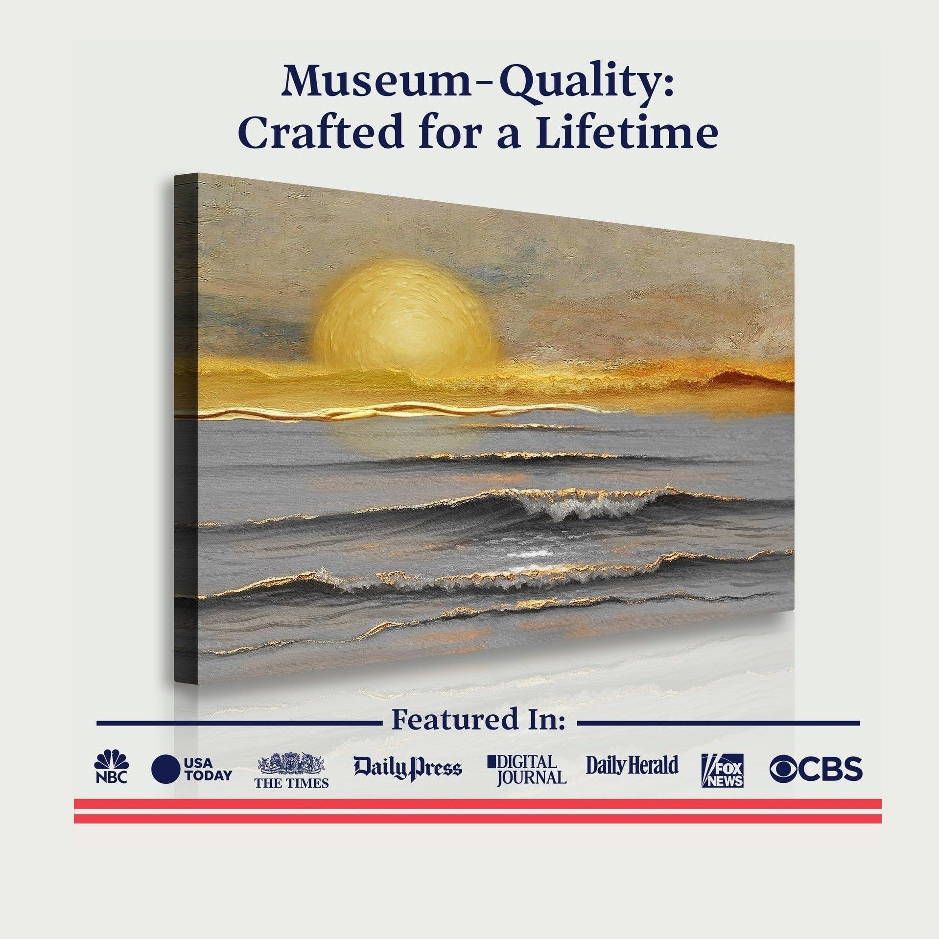 Golden Horizon Calm Wall Art