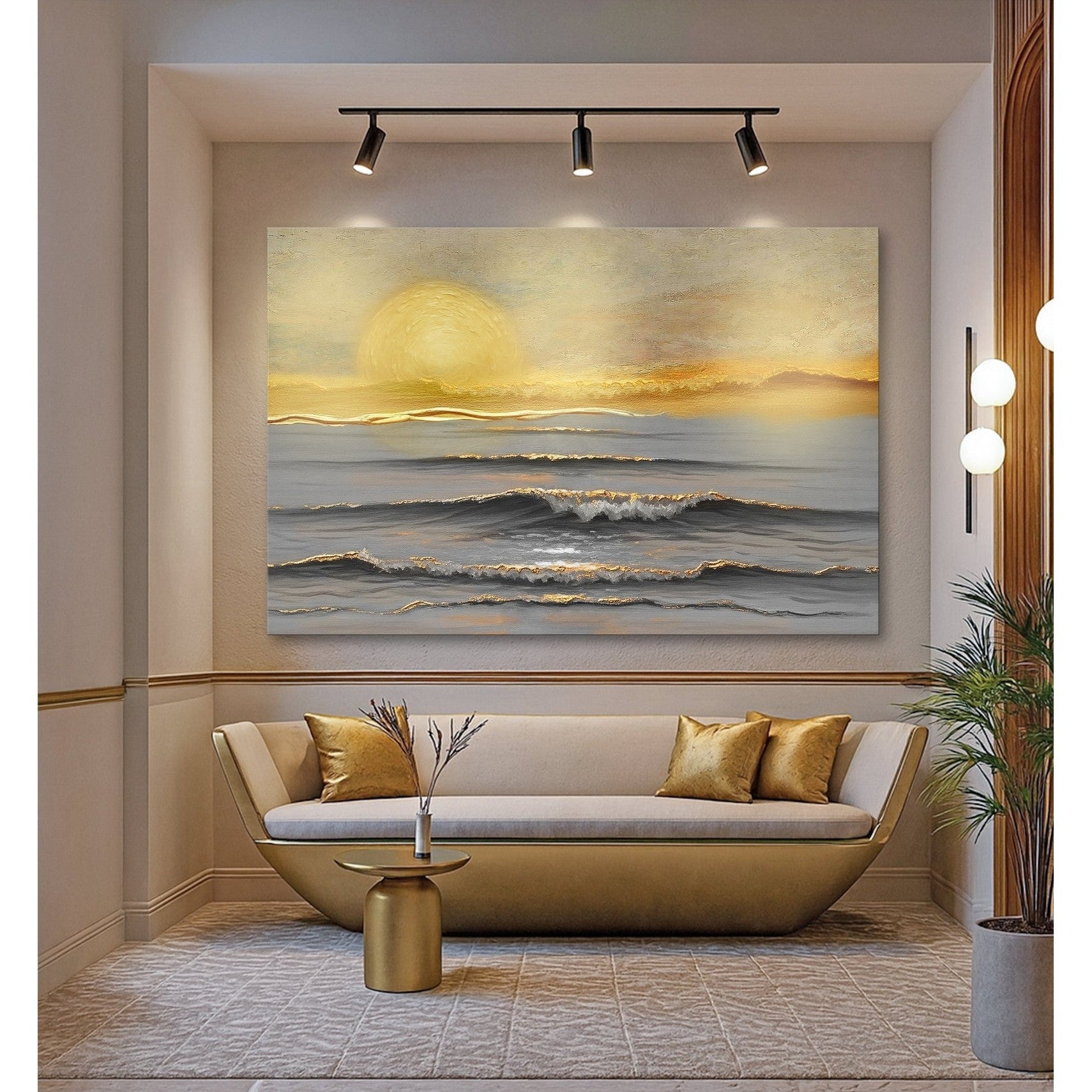 Golden Horizon Calm Wall Art