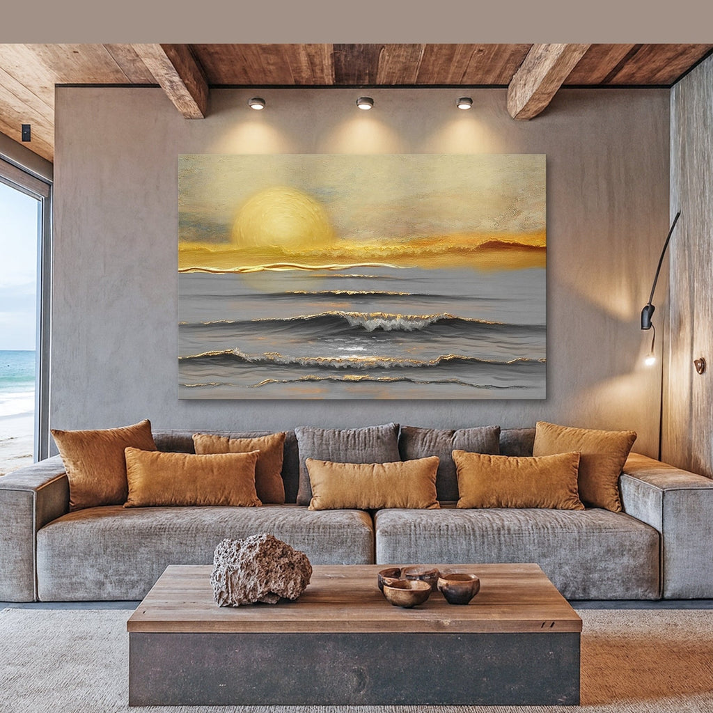 Golden Horizon Calm Wall Art