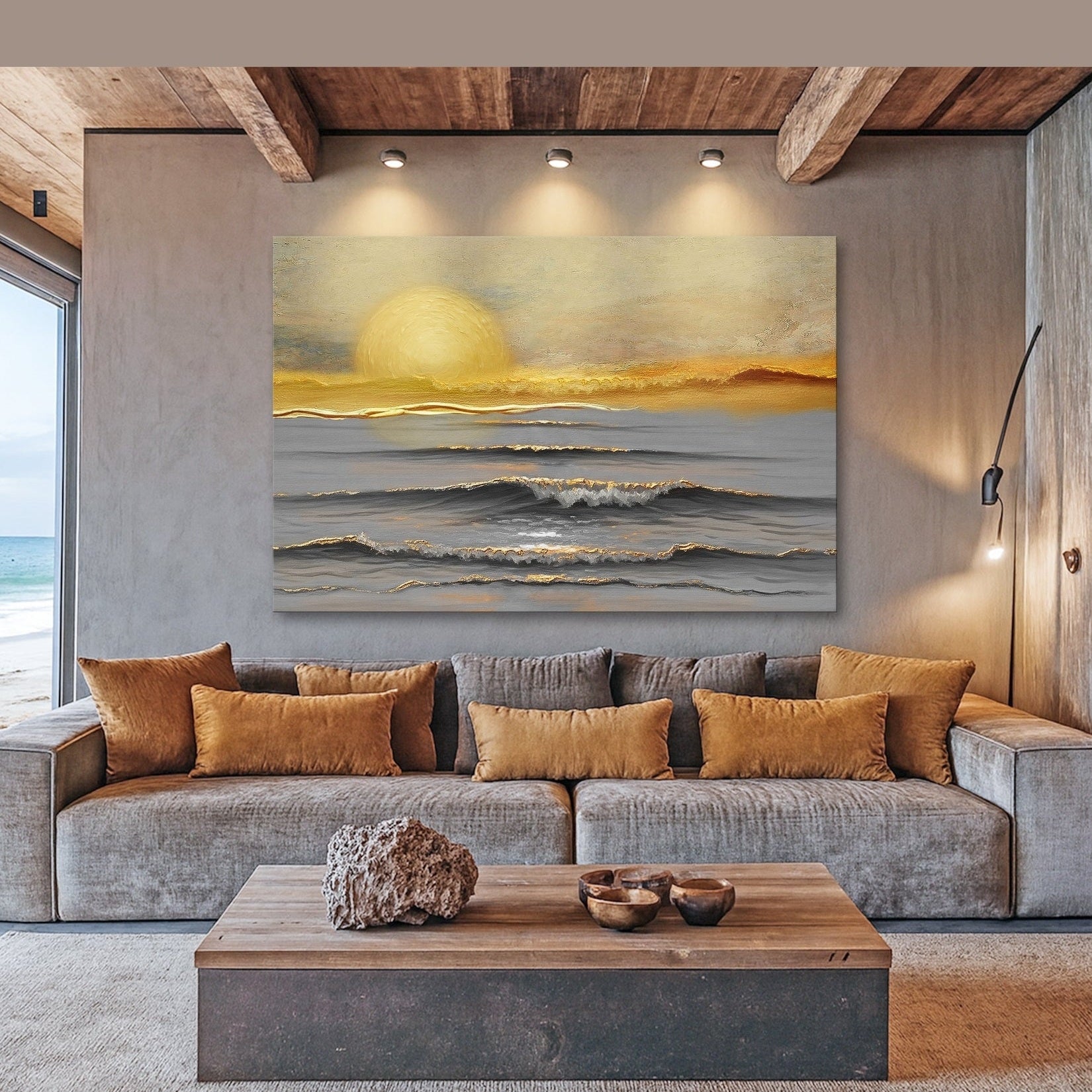Golden Horizon Calm Wall Art