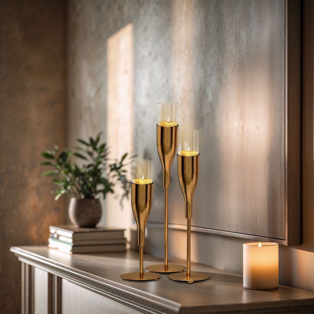 Gorgeous Illustrious Candle Holders Set 3 | Decozen