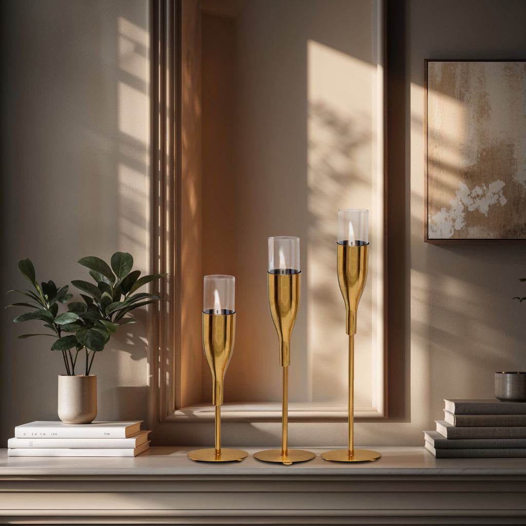 Gorgeous Illustrious Candle Holders Set 3 | Decozen