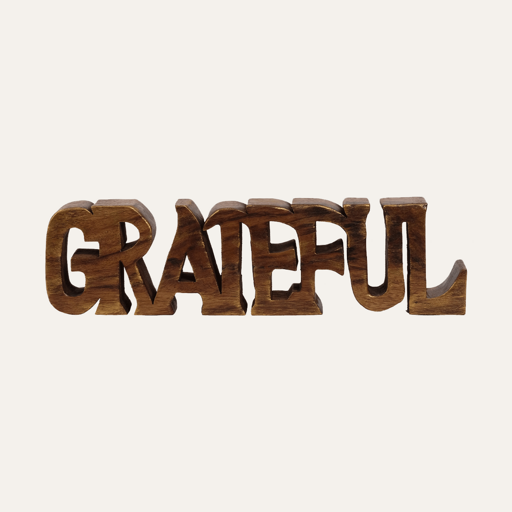 Gratitude Bloom – Hand-Carved Wooden Sculpture, Elegant Decorative Home Art, Gift for Mom