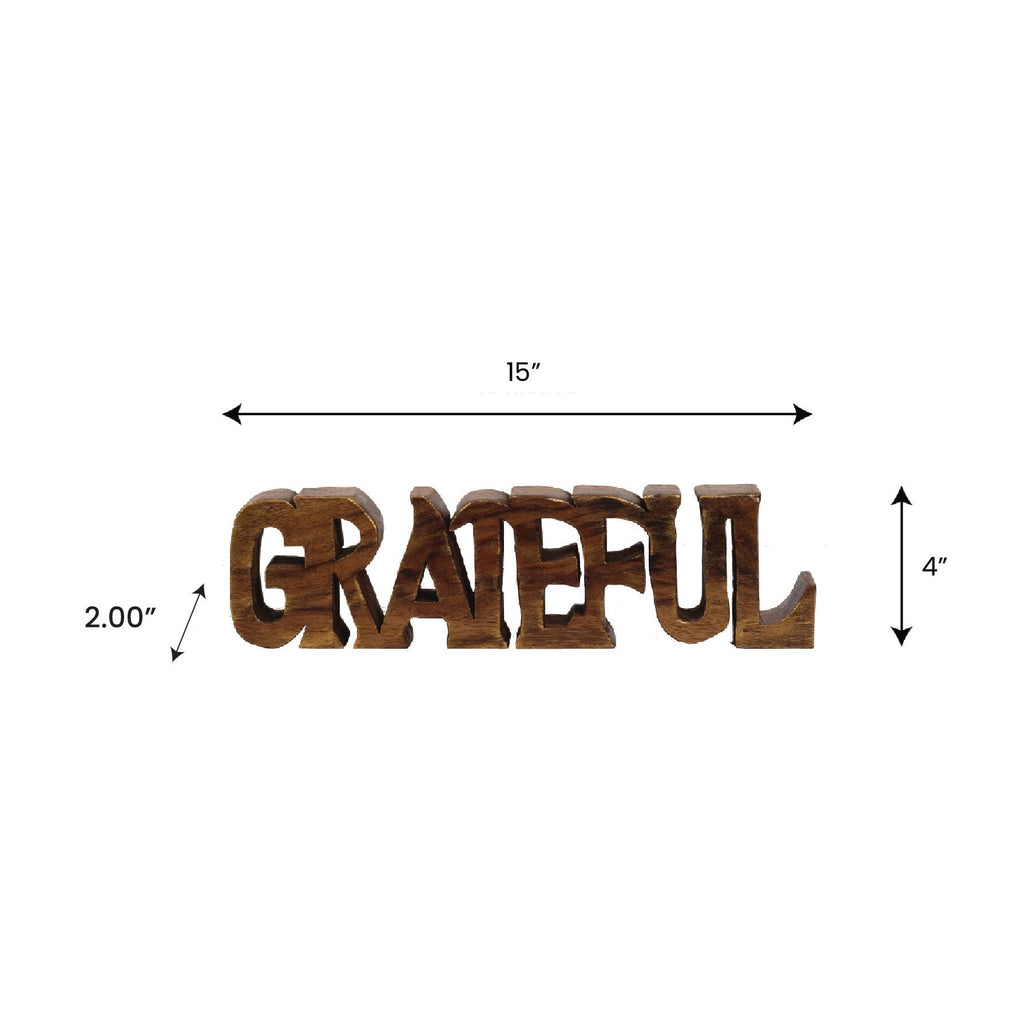 Gratitude Bloom – Hand-Carved Wooden Sculpture, Elegant Decorative Home Art, Gift for Mom
