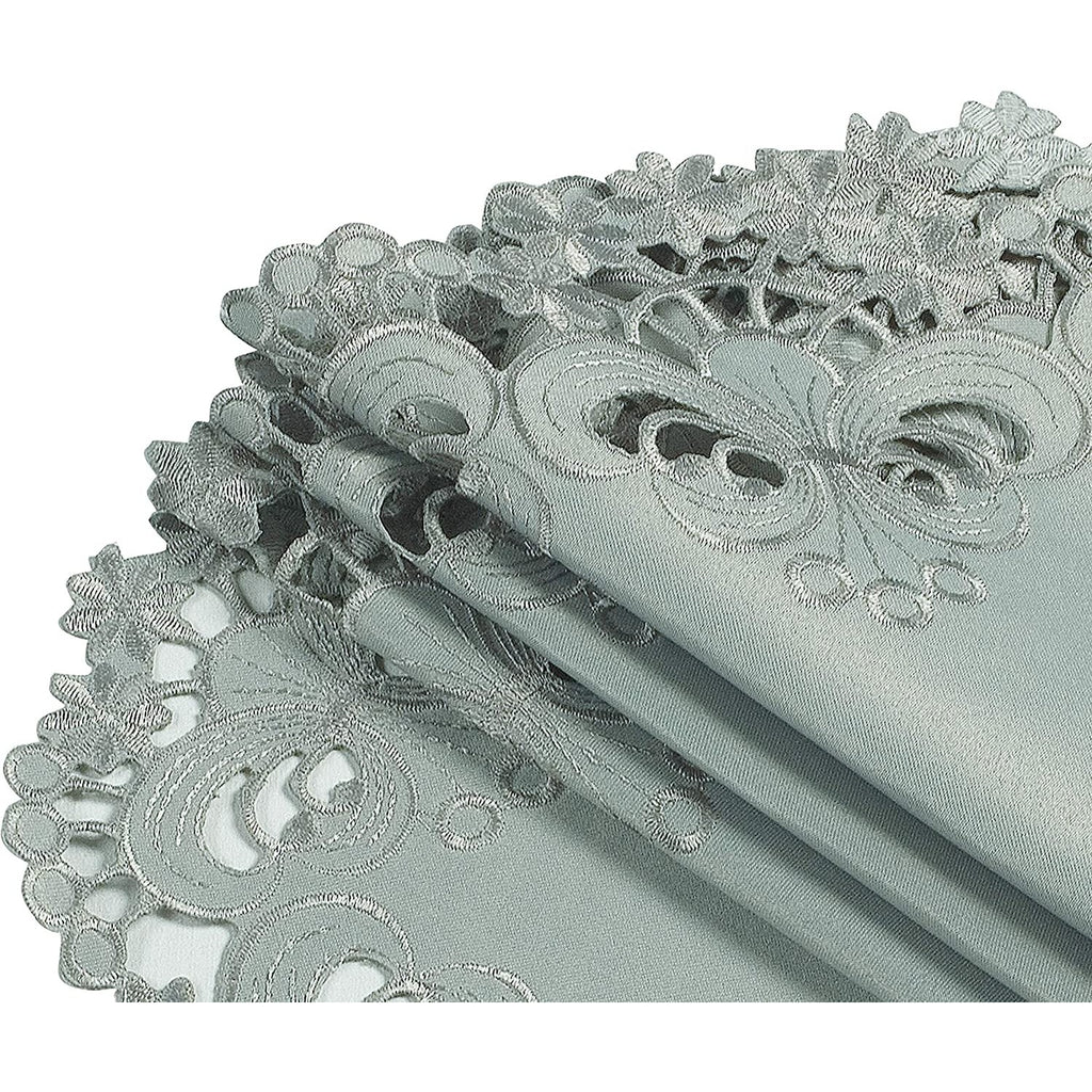 Gray Round Linen Placemat Doilies - The Creola Collection