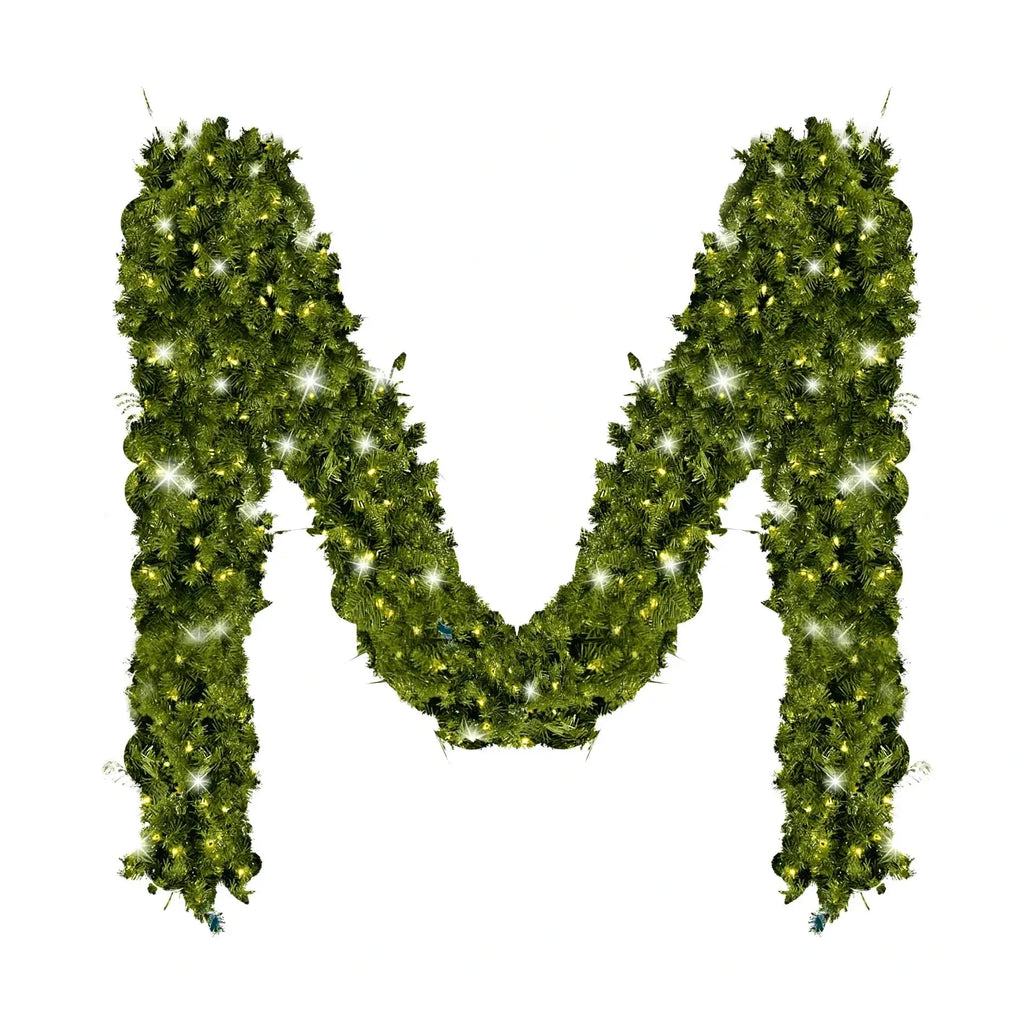 Green Garland with Warm White Lights |  99'X 8"