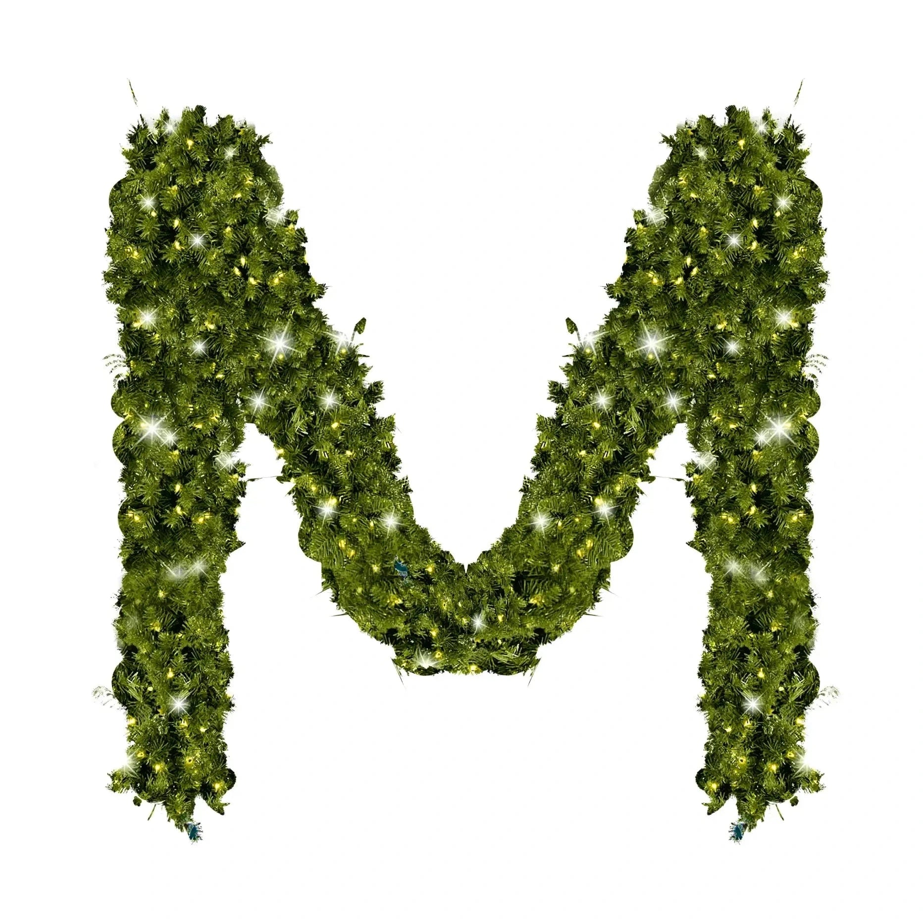 Green Garland with Warm White Lights |  99'X 8"
