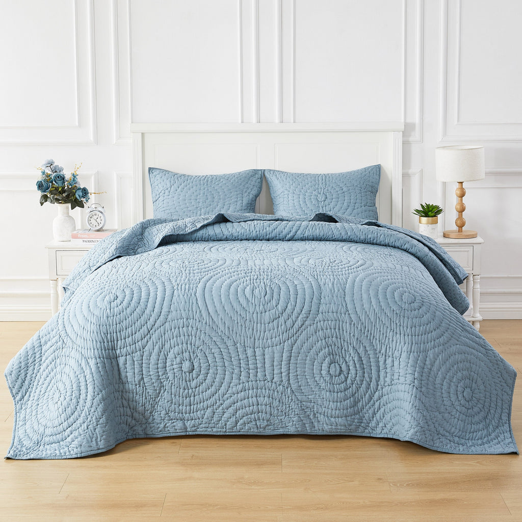 Halo Cotton Voile Hand Stitched Quilt Set by Mélange Home