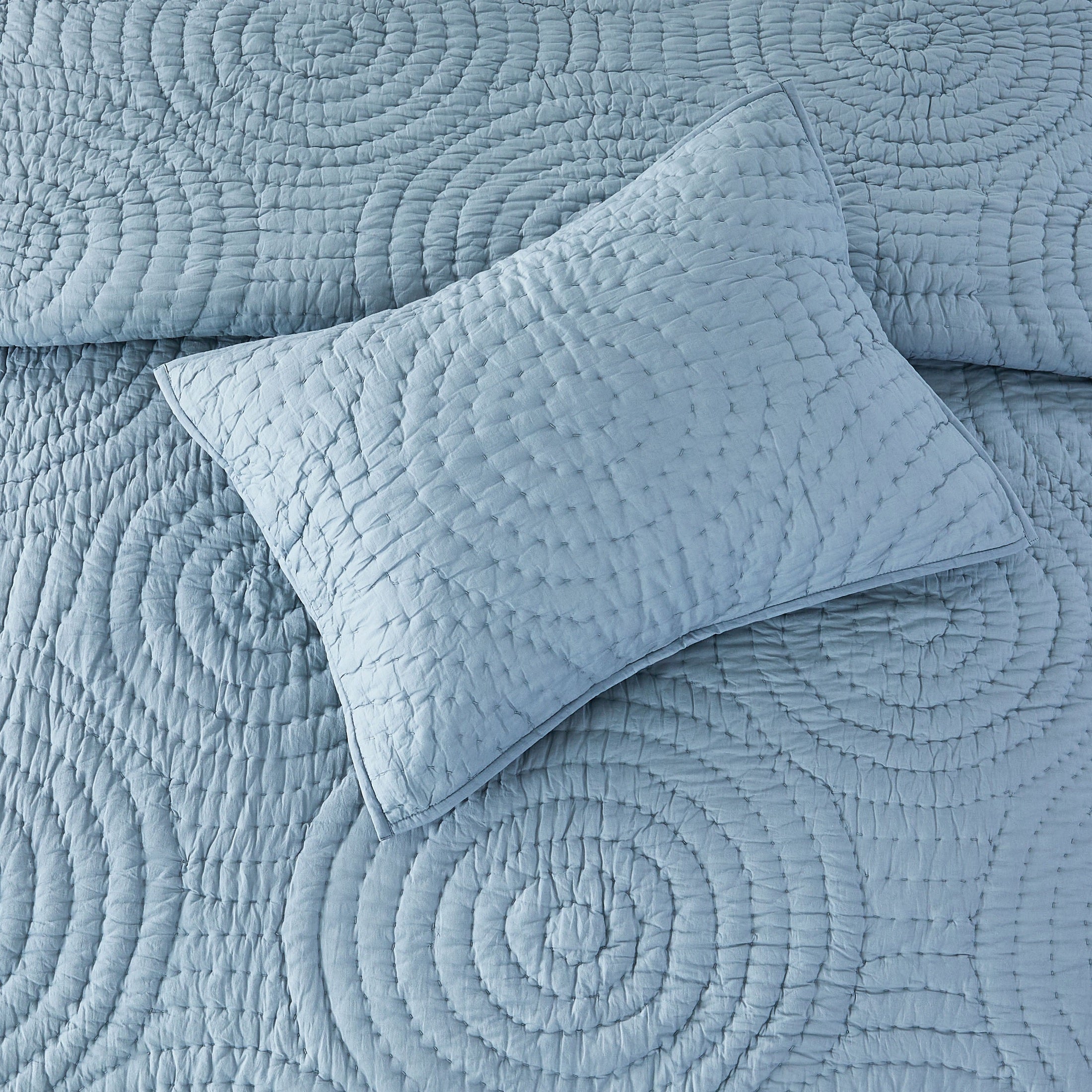 Halo Cotton Voile Hand Stitched Quilt Set by Mélange Home