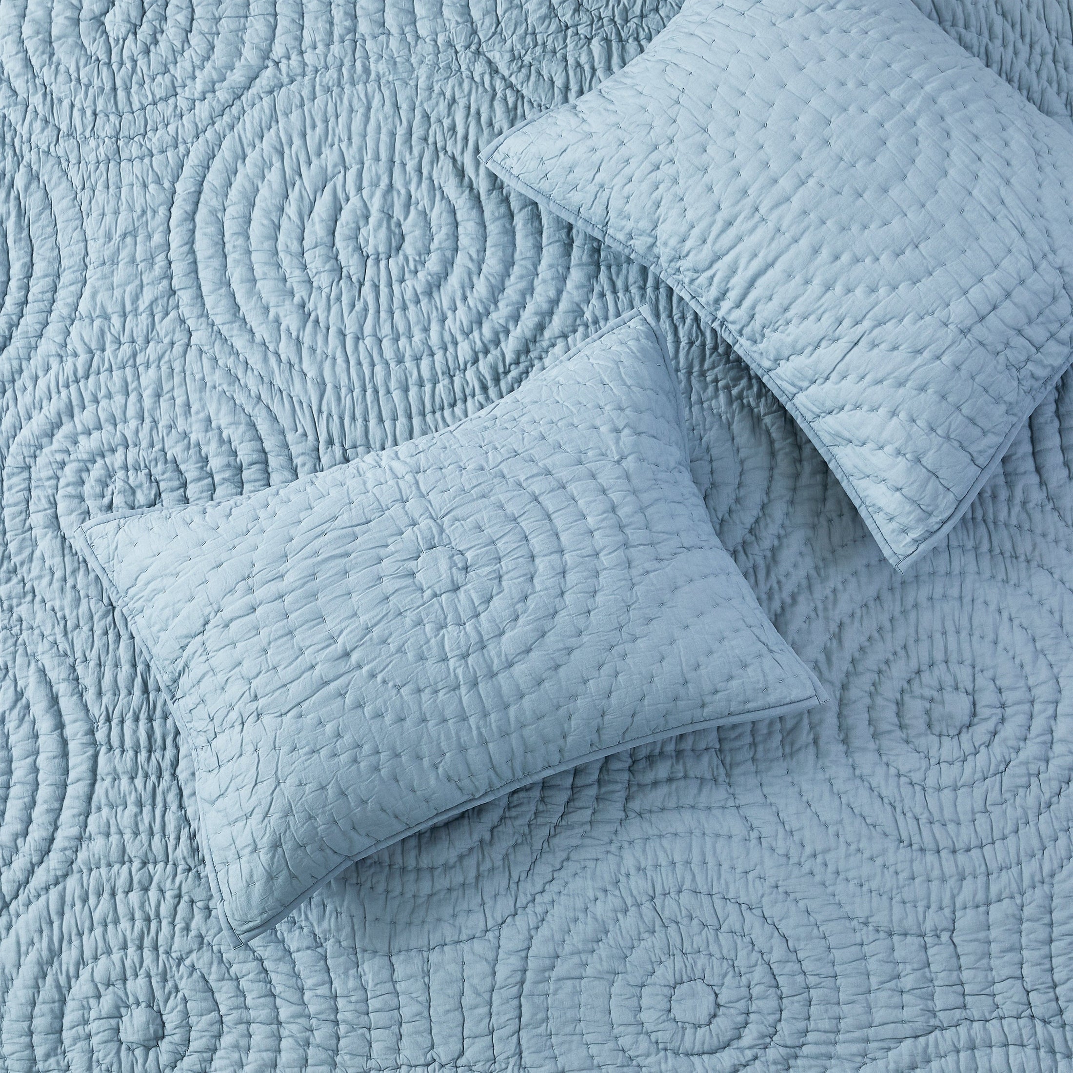 Halo Cotton Voile Hand Stitched Quilt Set by Mélange Home