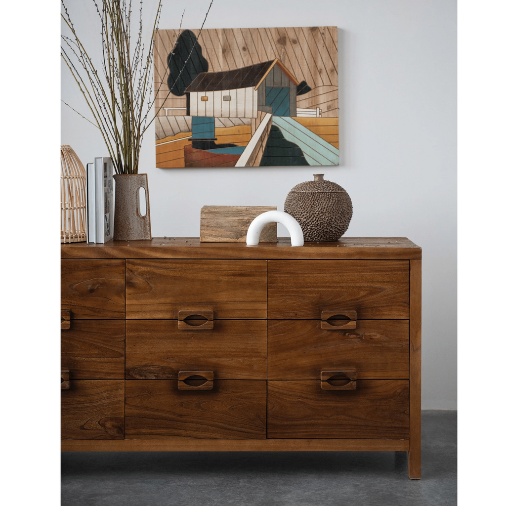 Hand-Carved Mango Wood Storage Boxes, Set of 2