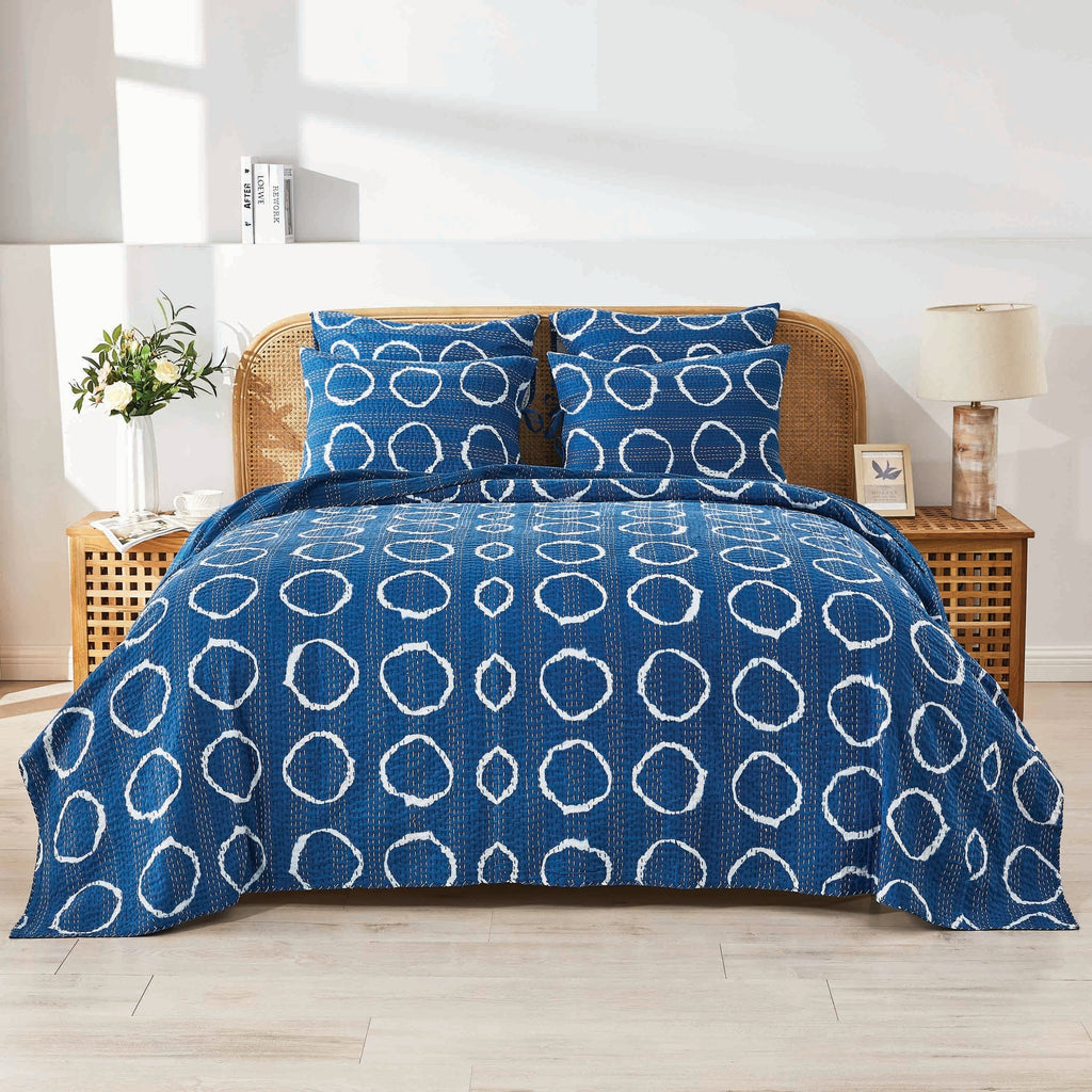 Hand Stitched Block Print Kantha Coverlets by Mélange Home