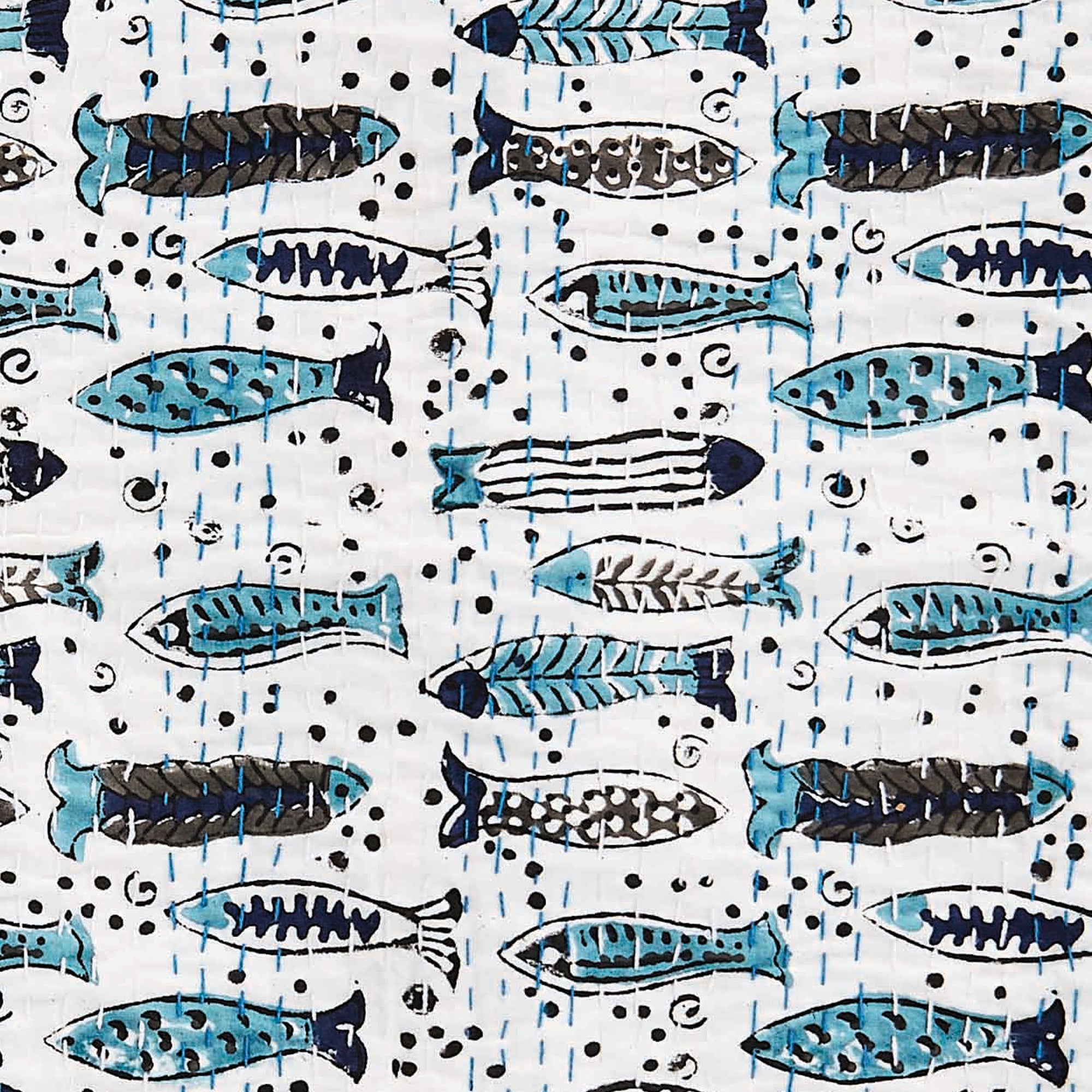 Hand Stitched Block Print Kantha Coverlets by Mélange Home