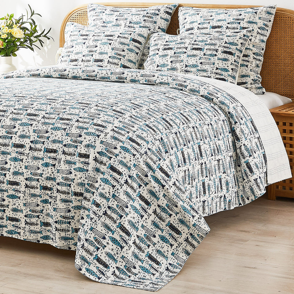 Hand Stitched Block Print Kantha Coverlets by Mélange Home