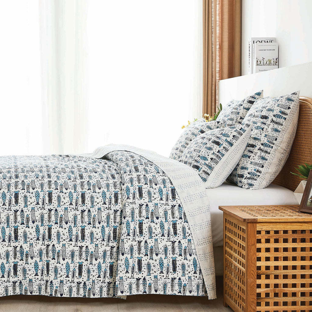 Hand Stitched Block Print Kantha Coverlets by Mélange Home
