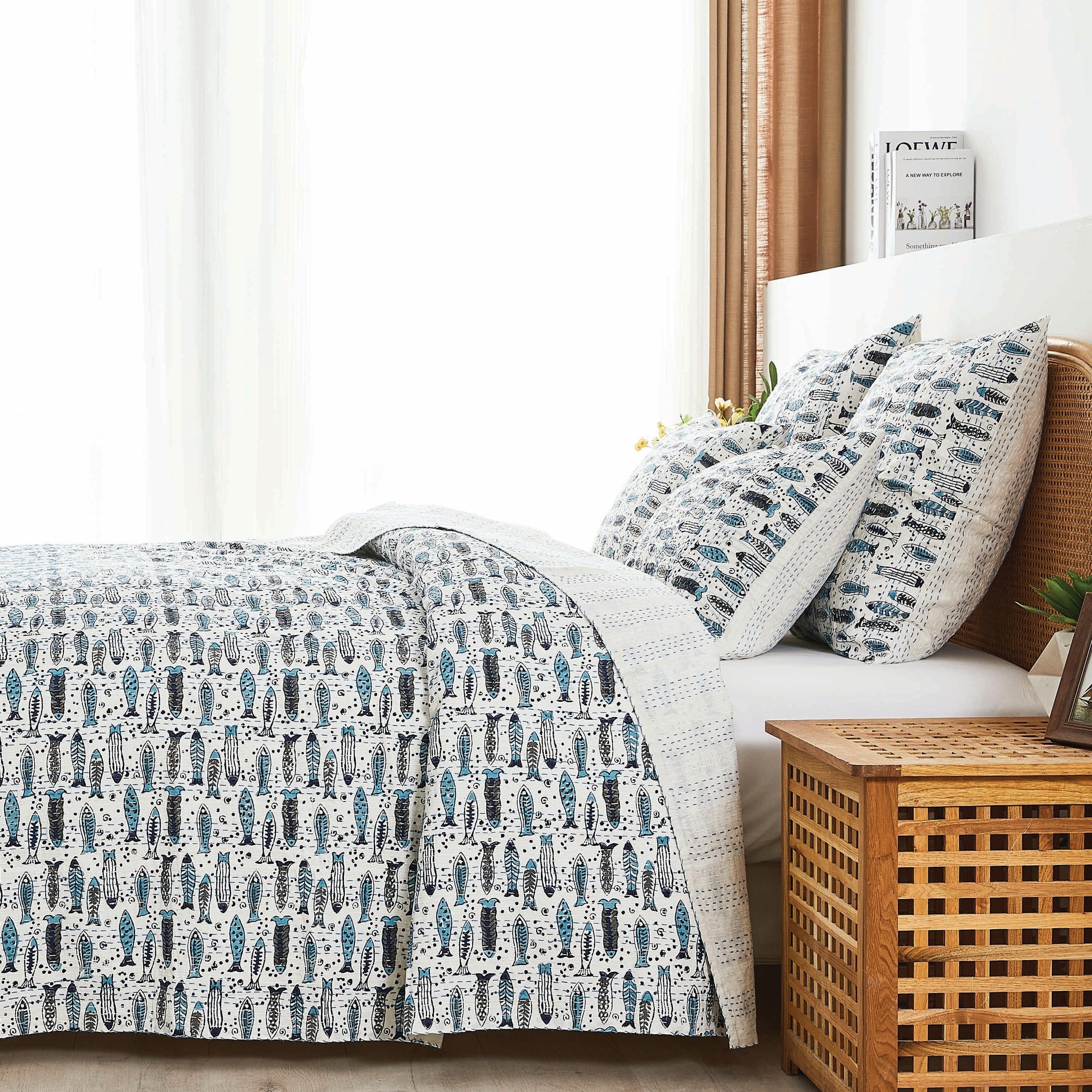 Hand Stitched Block Print Kantha Coverlets by Mélange Home