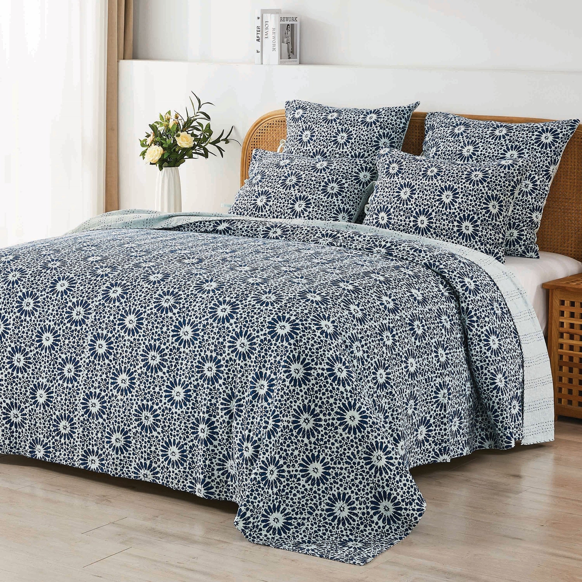 Hand Stitched Block Print Kantha Coverlets by Mélange Home