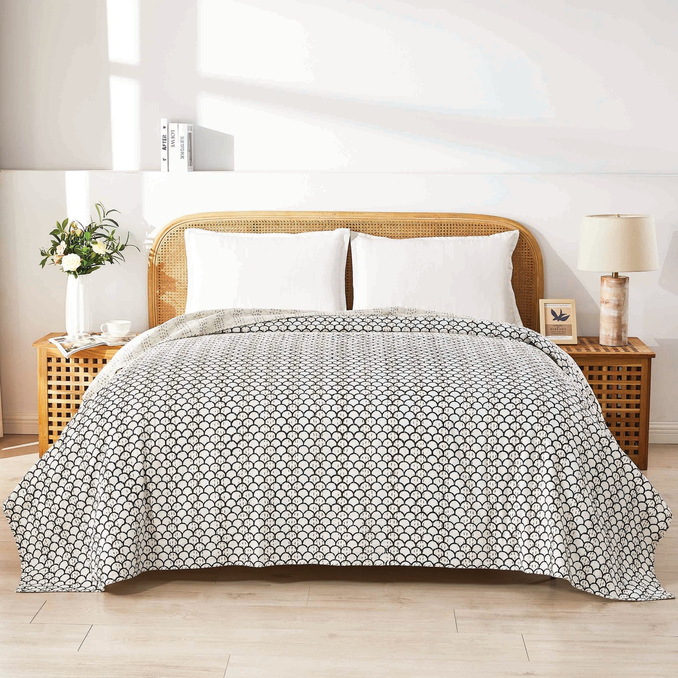 Hand Stitched Block Print Kantha Coverlets by Mélange Home