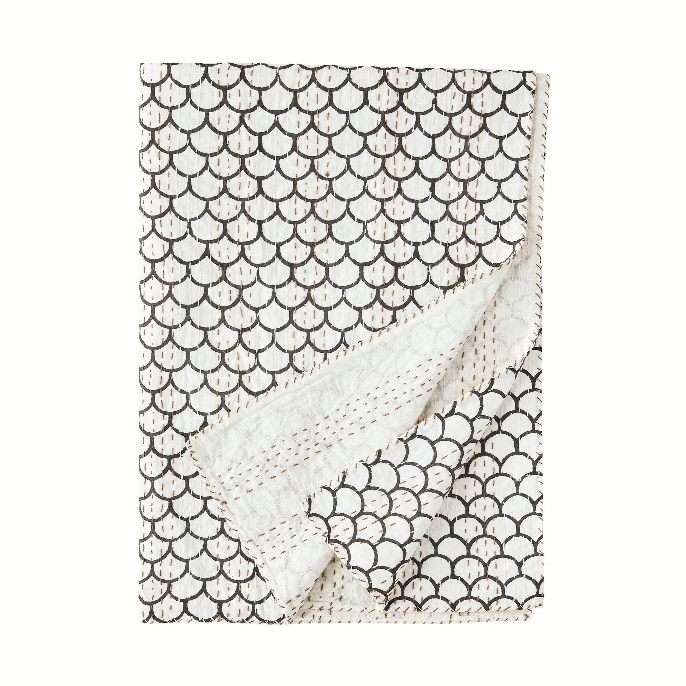 Hand Stitched Block Print Kantha Coverlets by Mélange Home