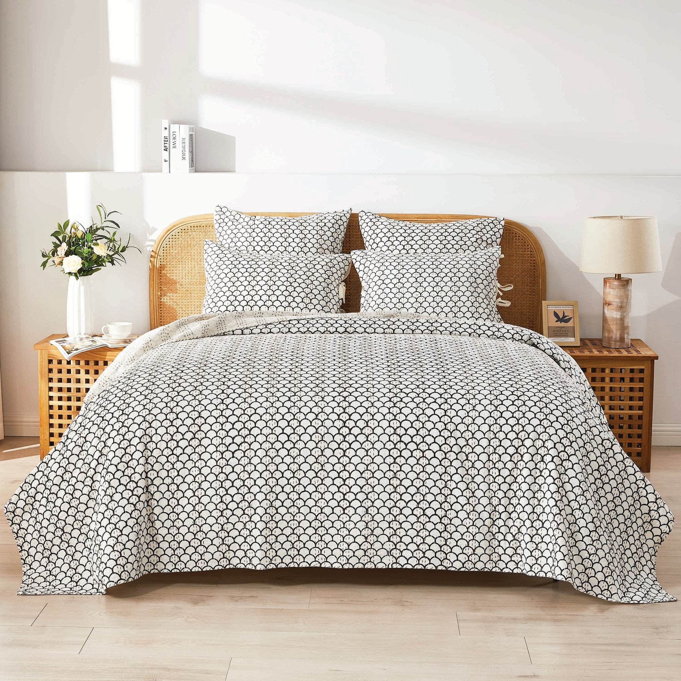 Hand Stitched Block Print Kantha Coverlets by Mélange Home