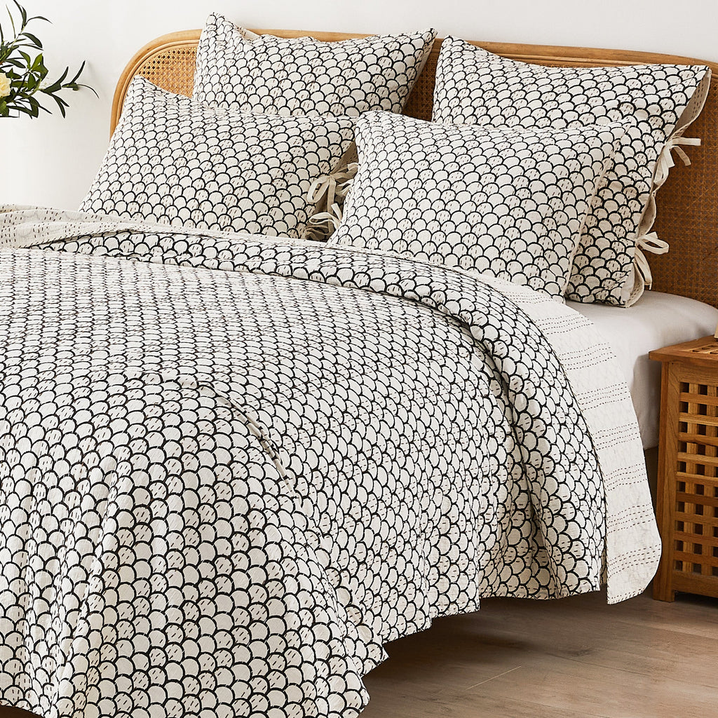Hand Stitched Block Print Kantha Coverlets by Mélange Home