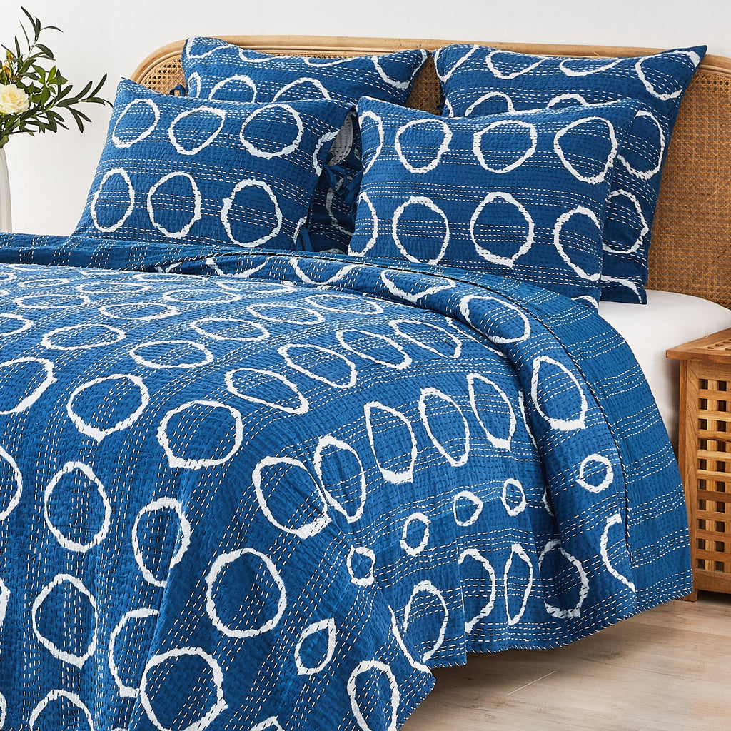 Hand Stitched Block Print Kantha Coverlets by Mélange Home