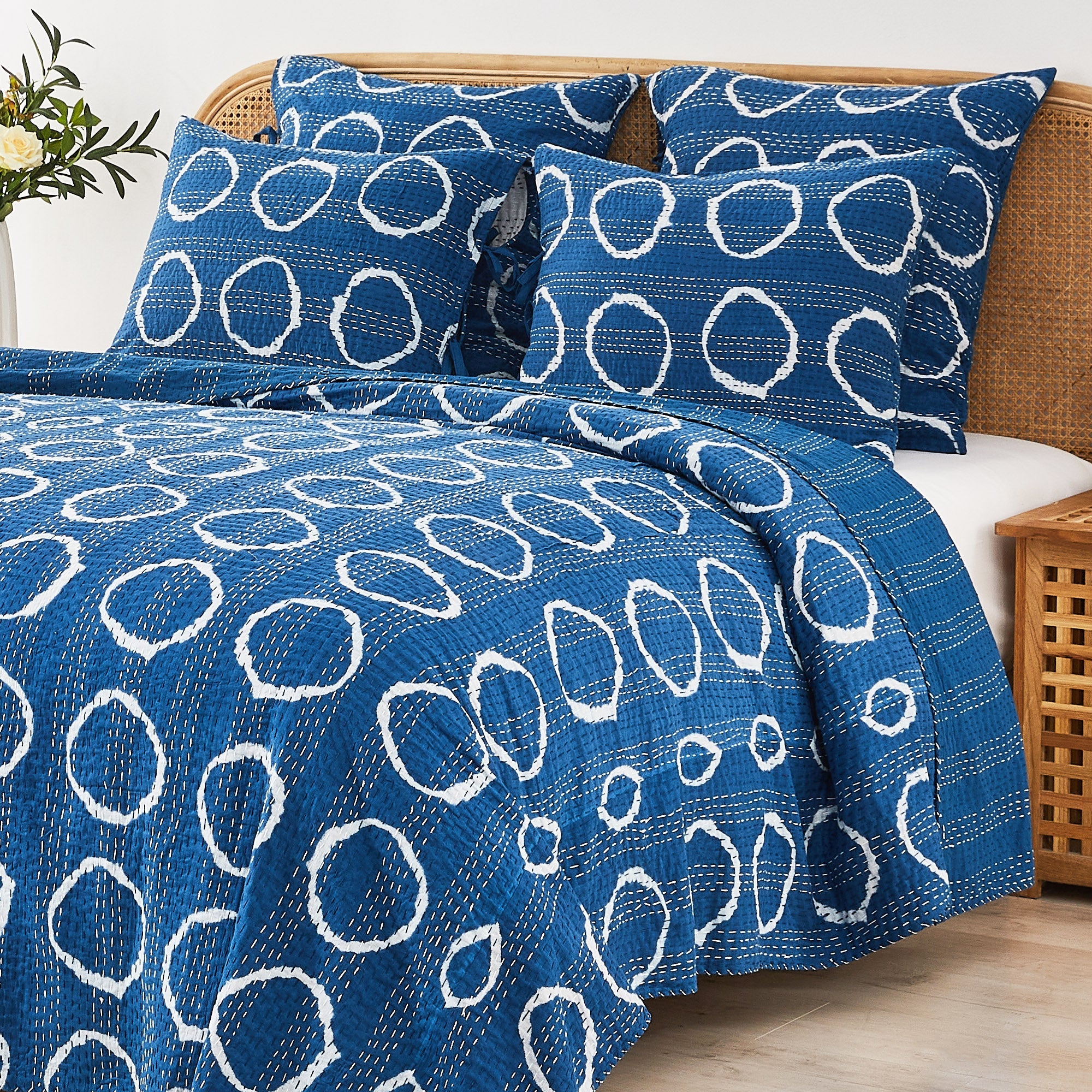 Hand Stitched Block Print Kantha Coverlets by Mélange Home