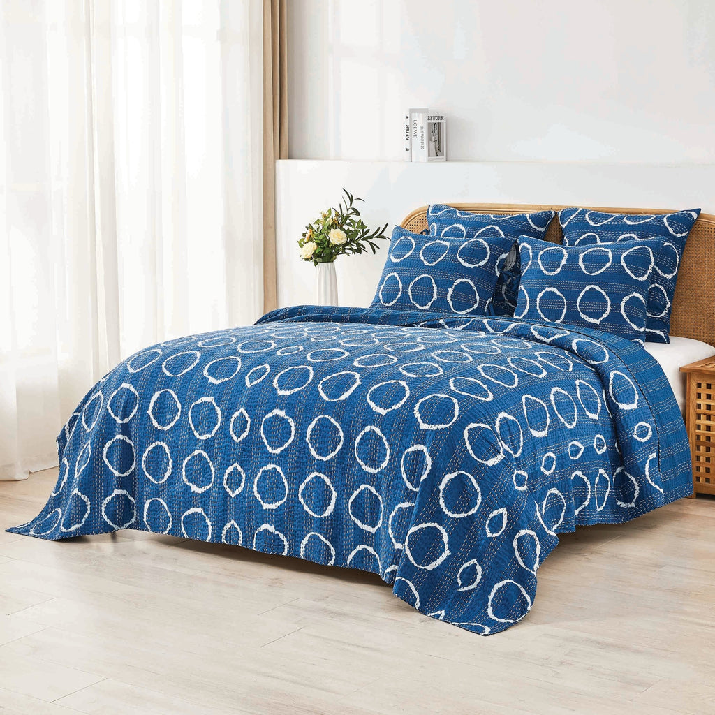 Hand Stitched Block Print Kantha Coverlets by Mélange Home