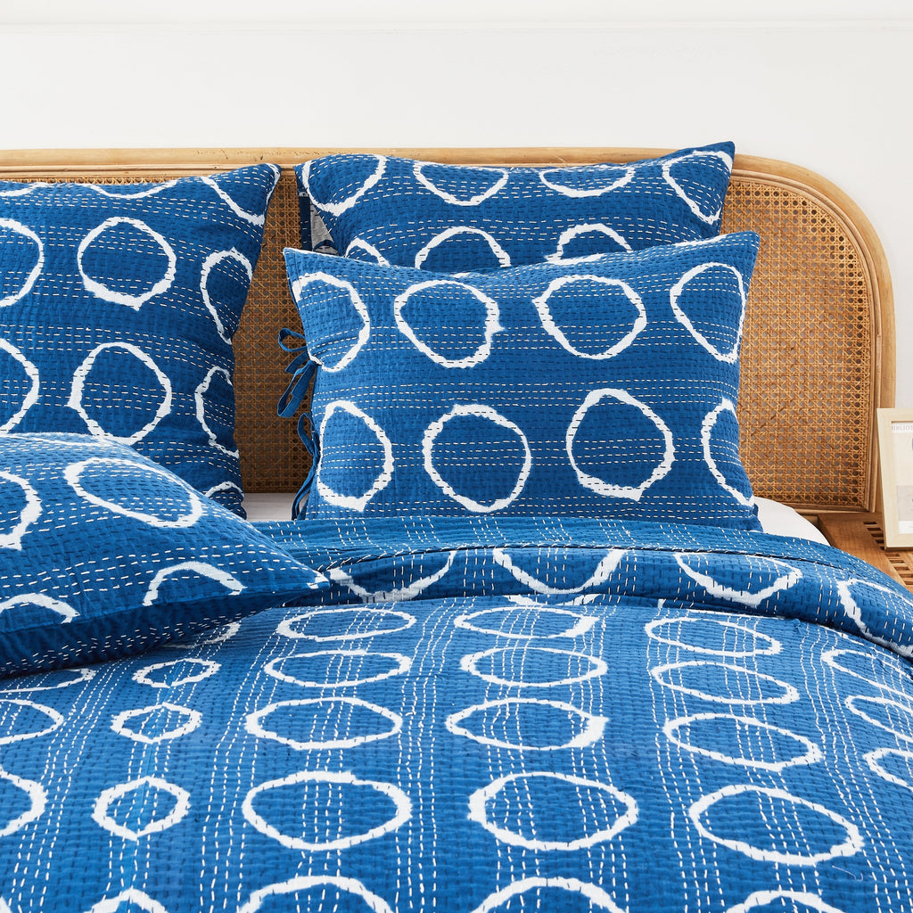 Hand Stitched Block Print Kantha Coverlets by Mélange Home