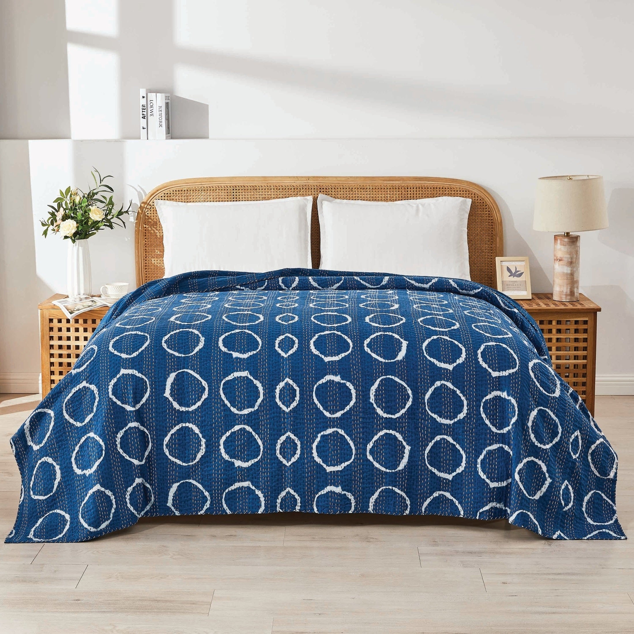 Hand Stitched Block Print Kantha Coverlets by Mélange Home