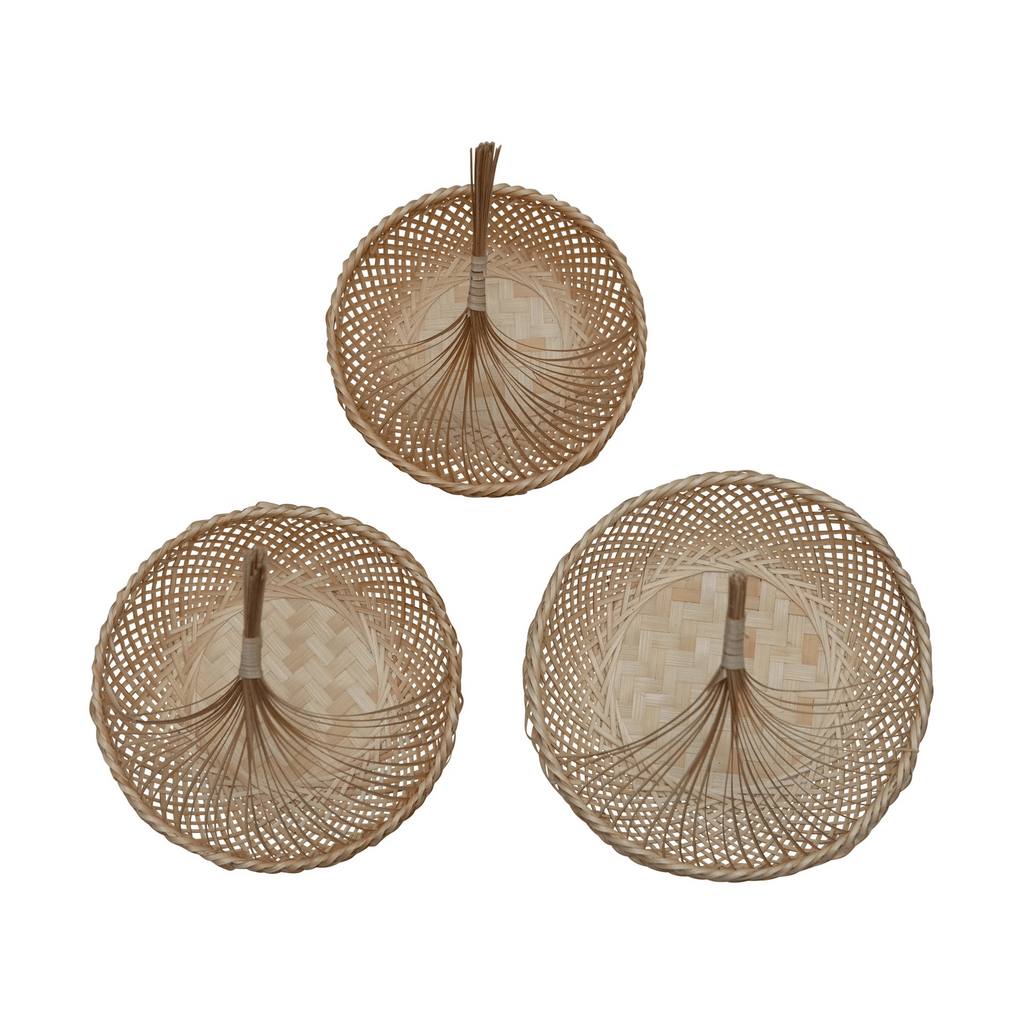 Hand-Woven Seagrass Storage Baskets, Set of 3